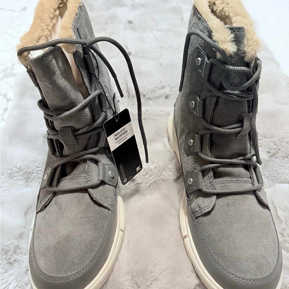 Women's Gray Suede Winter Boots